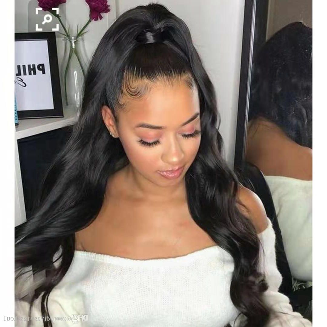 Fashionable High Long Ponytail Hairstyles With Hair Wrap Inside Curly Human Hair Ponytail Hairpiece Wrap Around Clip In Natural Wave Hair  Drawstring Pony Tails Extension 140g African American Ponytails (View 2 of 20)