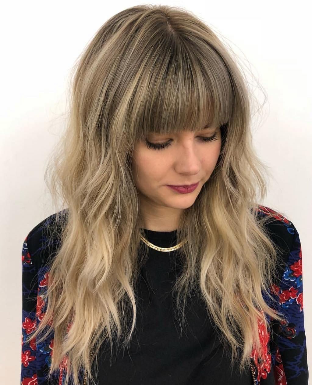 Fashionable Long Straight Layered Hairstyles With Fringes Regarding 35 Instagram Popular Ways To Pull Off Long Hair With Bangs (View 13 of 20)