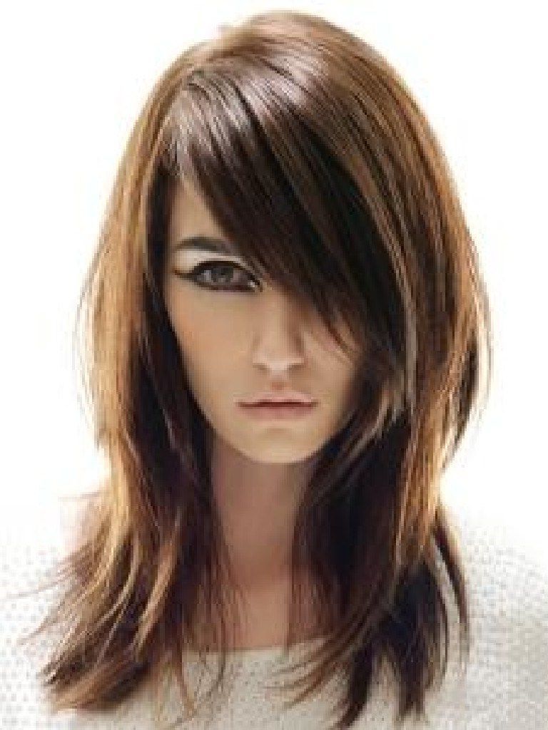 Long Straight Hairstyles Asian Medium Length Layered Inside Fashionable Long Straight Layered Hairstyles With Fringes (View 1 of 20)