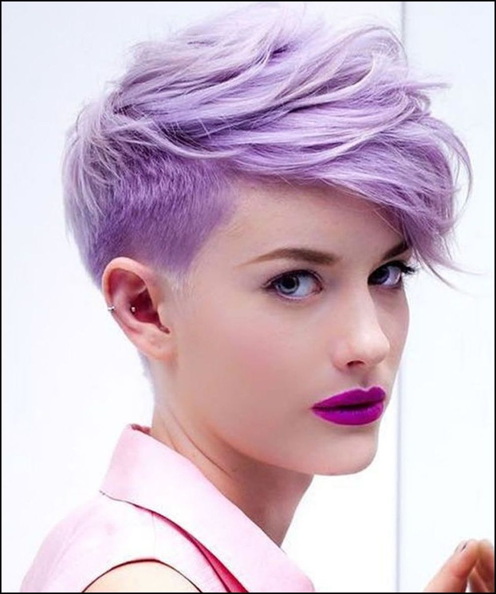 Most Recently Released Icy Purple Mohawk Hairstyles With Shaved Sides Regarding Undercut Short Pixie Frisuren Für Damen 2018  (View 4 of 20)