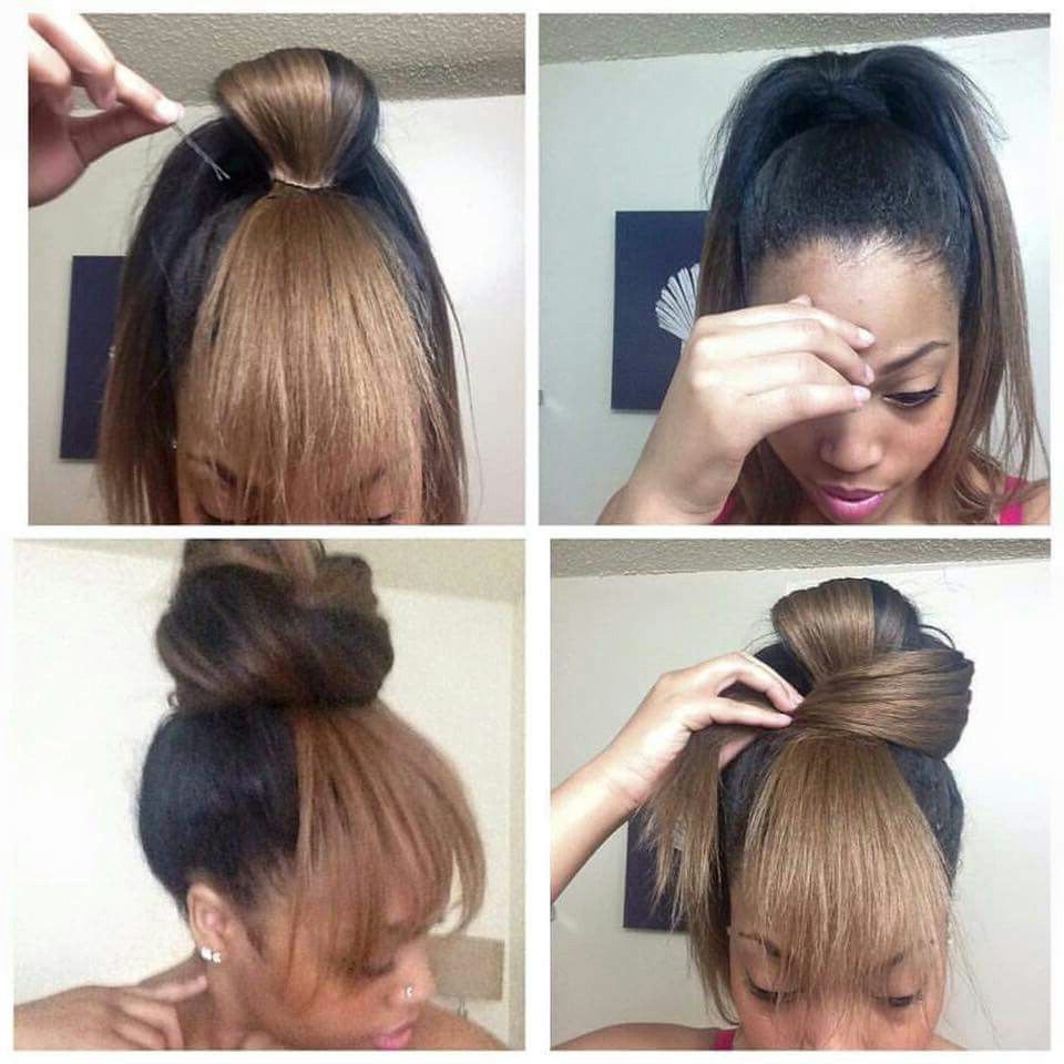 Pin On Makeup, Hair & Nails Throughout Most Current High Bun With Twisted Hairstyles Wrap And Graduated Side Bang (View 17 of 20)