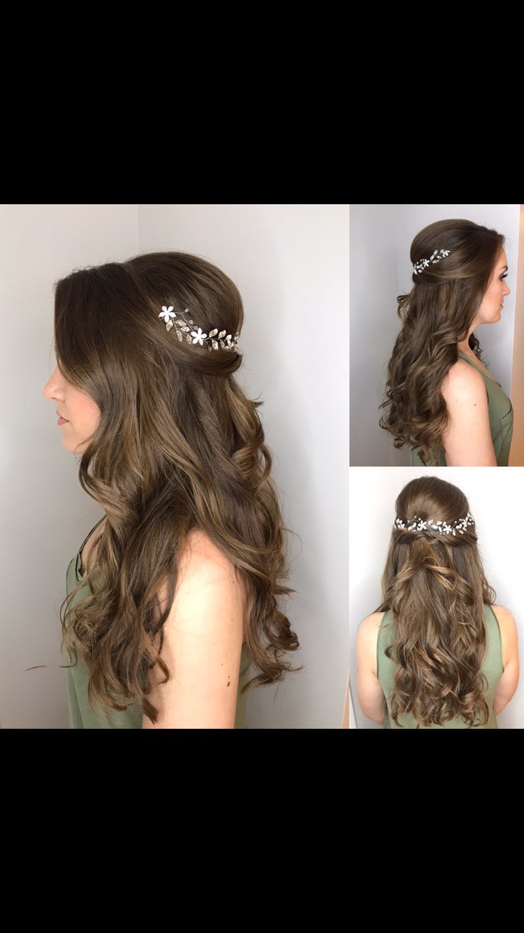 Recent Long Half Updo Hairstyles With Accessories With Regard To Bridal Half Updo With Hair Accessory (Gallery 19 of 20)