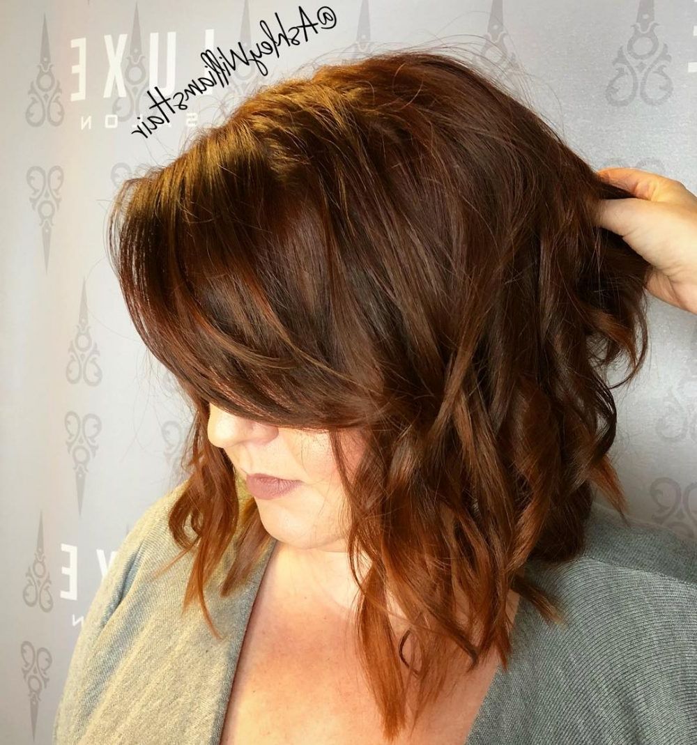 Side Swept Bangs: 46 Ideas That Are Hot In 2019 Intended For Widely Used Volumized Curly Bob Hairstyles With Side Swept Bangs (View 11 of 20)