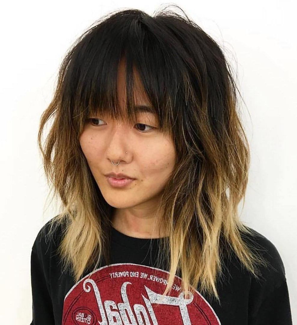 The Most Instagrammable Hairstyles With Bangs In 2019 Intended For 2020 Medium Length Bob Asian Hairstyles With Long Bangs (View 7 of 20)