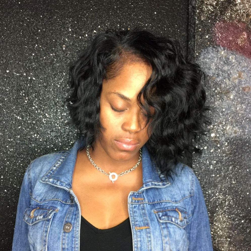 Trendy Black And Denim Blue Waves Hairstyles In Cute And Choppy Body Wave Bob Sew In Using My Raw Indian (View 14 of 20)