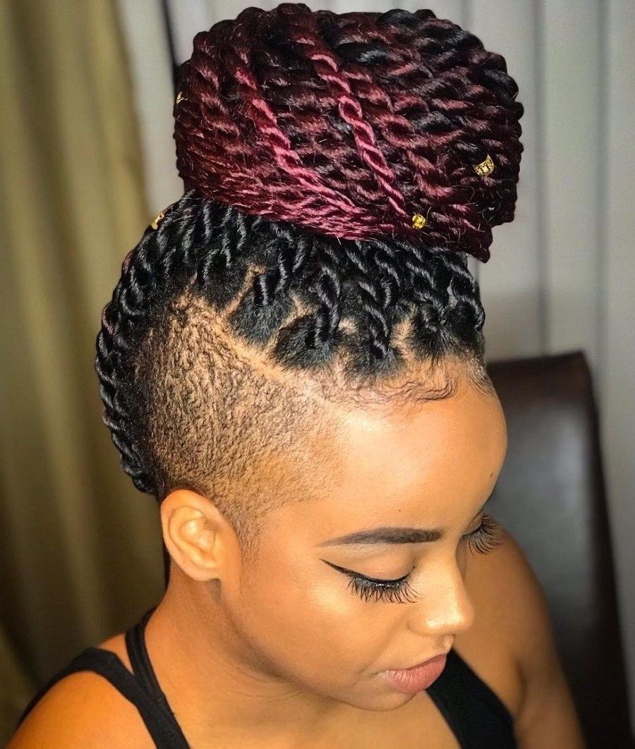 20 Trendy Ways To Wear Braids With Shaved Sides In 2019 Pertaining To Trendy Twisted Braids Mohawk Hairstyles (View 8 of 20)