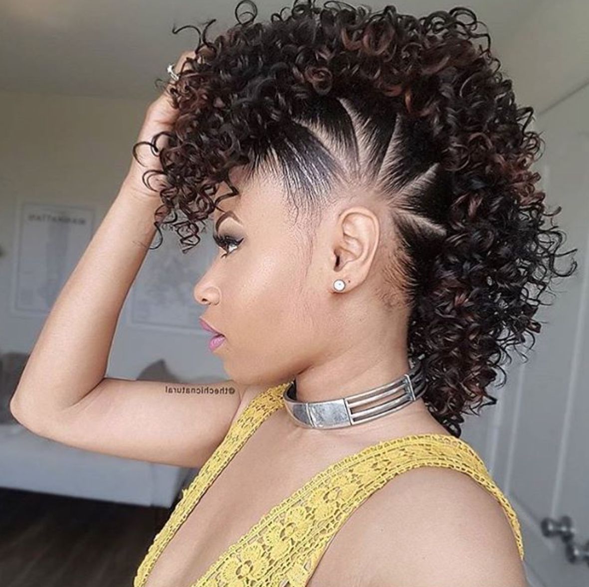2020 Fierce Mohawk Hairstyles With Curly Hair In Super Cute Fauxhawk @thechicnatural – Black Hair Information (View 3 of 20)