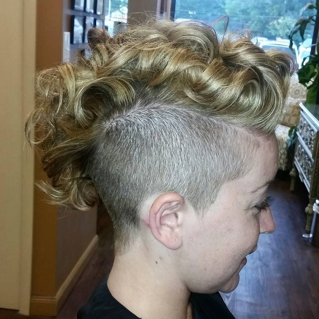 35 Stunning Curly Mohawk Hairstyles — Cuteness And Boldness Intended For Fashionable Blonde Curly Mohawk Hairstyles For Women (View 3 of 20)