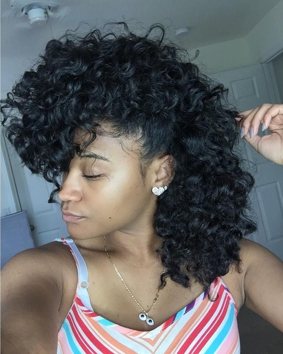 50 Best Eye Catching Long Hairstyles For Black Women With Regard To Best And Newest Faux Mohawk Hairstyles With Springy Curls (View 1 of 20)