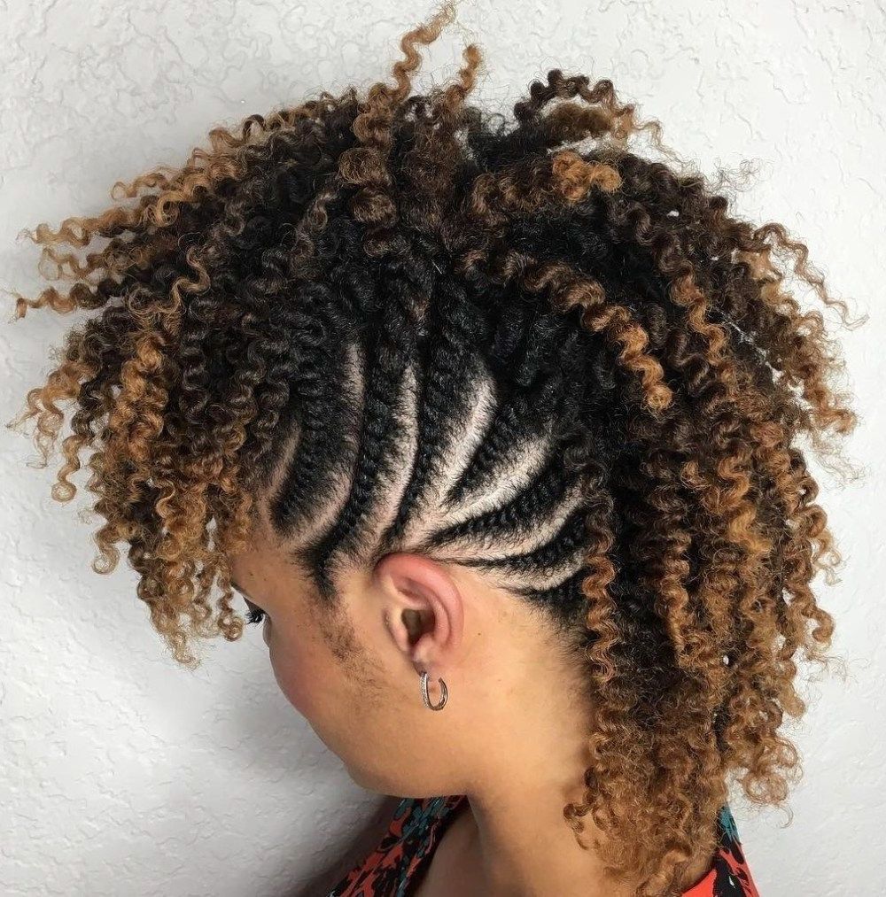 70 Best Black Braided Hairstyles That Turn Heads In 2019 Inside Most Recent Braids And Curls Mohawk Hairstyles (View 17 of 20)