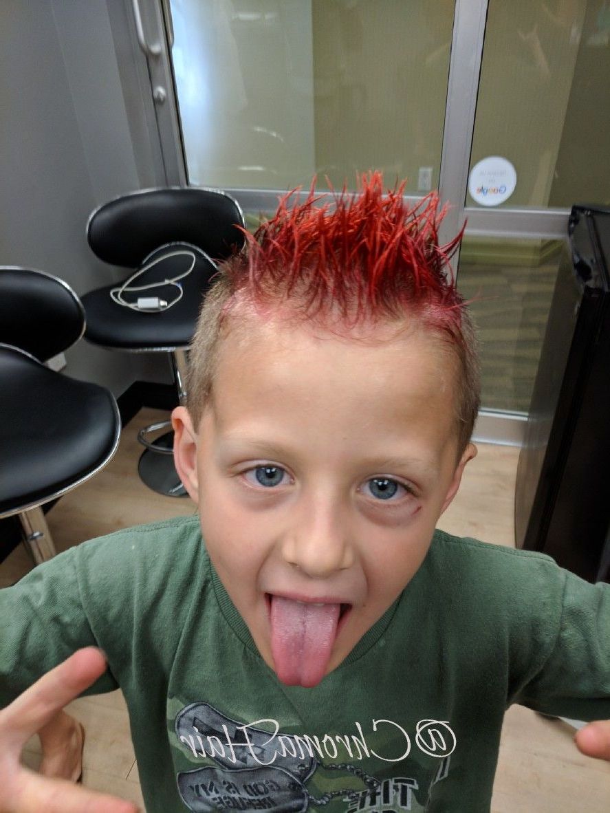 Current Hot Red Mohawk Hairstyles With Regard To Red Hot And Spikey. Fun Kids Hair (View 3 of 20)