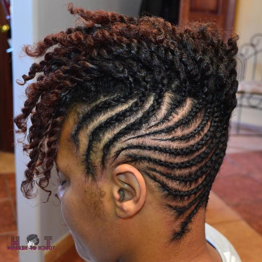 Fashionable Mohawk Hairstyles With Pulled Up Sides Throughout Updo Hairstyle #11: Curly Cornrow Updo Hairstyle (View 5 of 20)