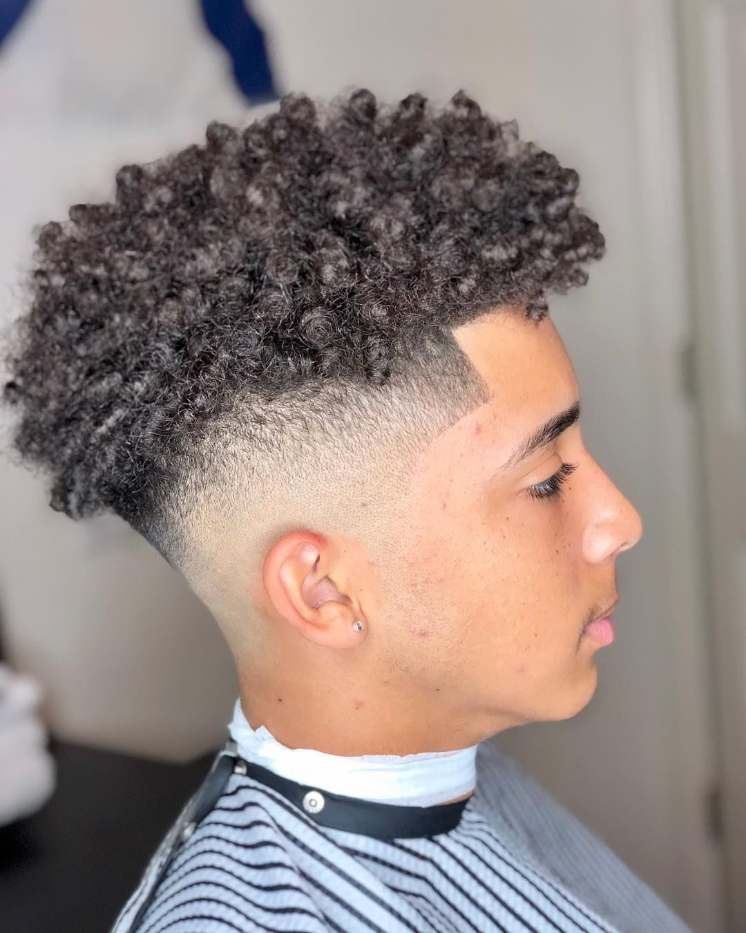 Most Recent Long Luscious Mohawk Haircuts For Curly Hair Within High Top Fade + Curly Hair In  (View 3 of 20)