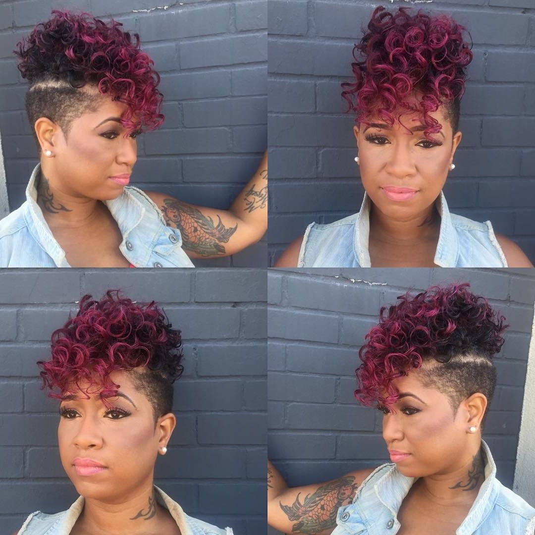 Most Up To Date Long Curled Mohawk  Haircuts With ❤️ Edgy Mohawk With Red Ombré@thehairicon” (View 20 of 20)