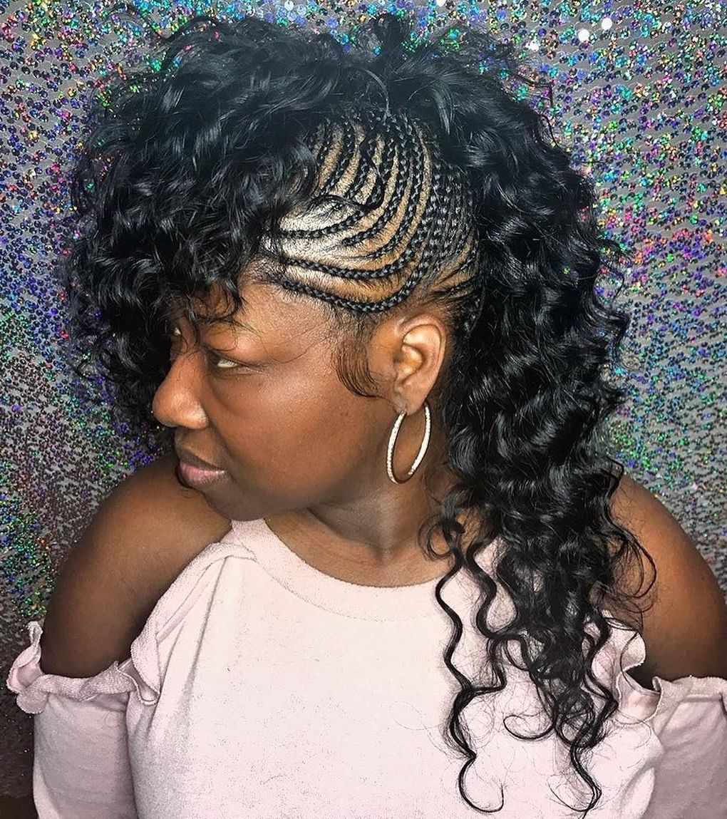 My Saves In 2019 In Well Known Side Braided Mohawk Hairstyles With Curls (View 5 of 20)