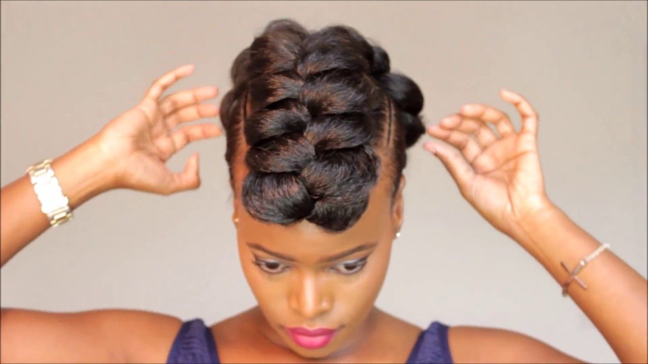 Newest Mohawk Updo Hairstyles For Women Throughout Braided Mohawk Protective Style Updo (View 11 of 20)
