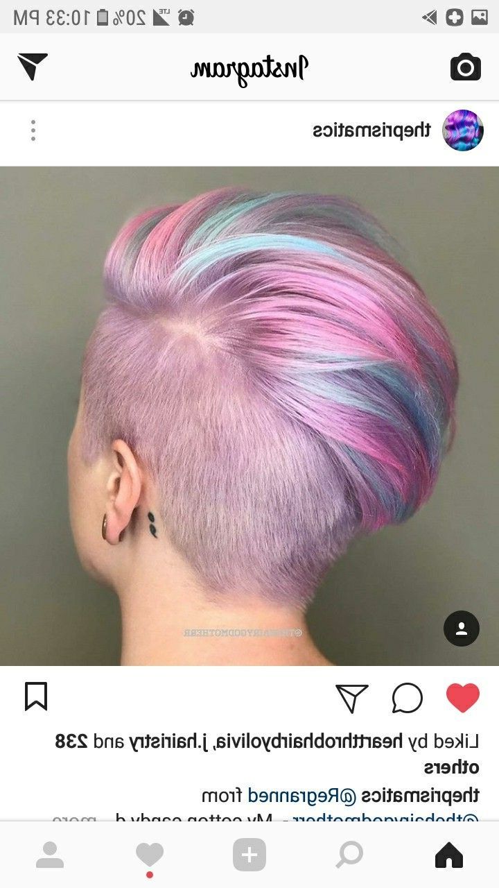 Pastel Pixie Undercut | Unicorn Hair In 2019 | Pastel Pixie Intended For Pastel Pixie Haircuts With Curly Bangs (View 16 of 20)