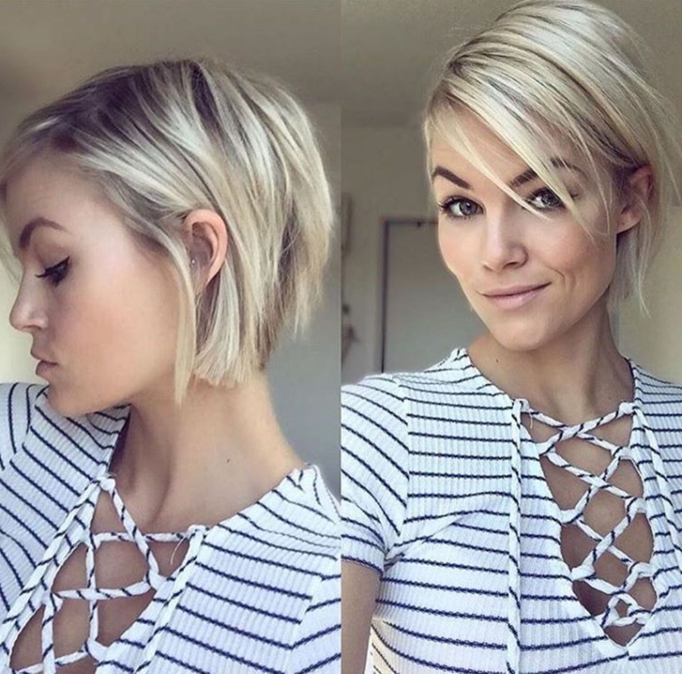 Pin On Short(er) Hair Throughout Blonde Bob Haircuts With Side Bangs (View 7 of 20)