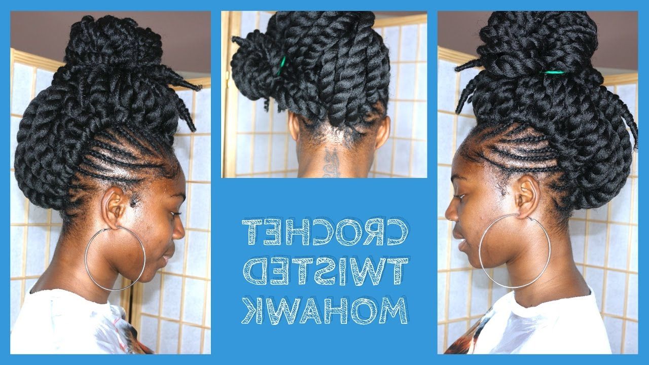 Well Liked Twisted And Braided Mohawk Hairstyles Regarding Crochet Braids Mohawk With Pre Twisted Hair (View 8 of 20)