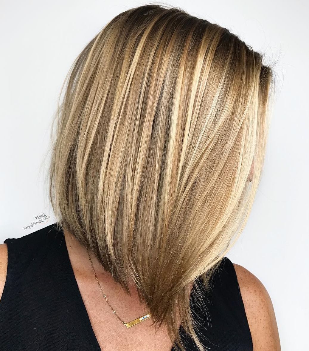 2017 Golden Bronde Sliced Bob Hairstyles Throughout How To Pull Off Medium Length Haircuts And Hairstyles In  (View 12 of 20)