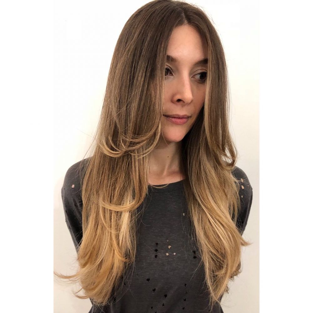 24 Flattering Middle Part Hairstyles In 2019 Intended For Popular Middle Parting Long Hairstyles With Choppy Layers (View 11 of 20)