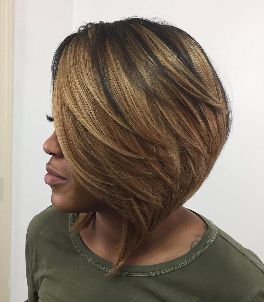 50 Impossible To Miss Bob Hairstyles For Black Women – Hair Regarding Recent Feathered Golden Brown Haircuts (View 6 of 20)