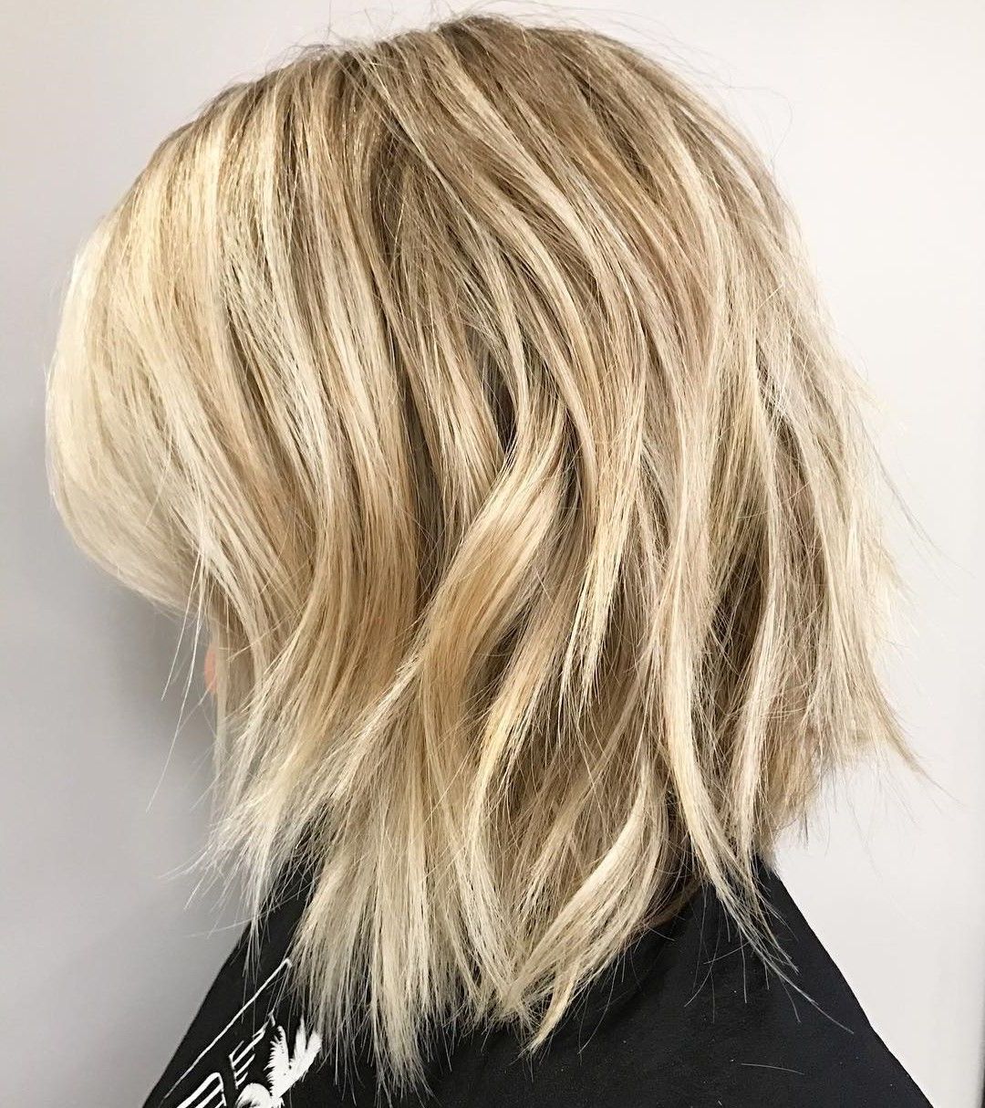 60 Best Variations Of A Medium Shag Haircut For Your Throughout Most Recent Blonde Lob Hairstyles With Disconnected Jagged Layers (View 1 of 20)