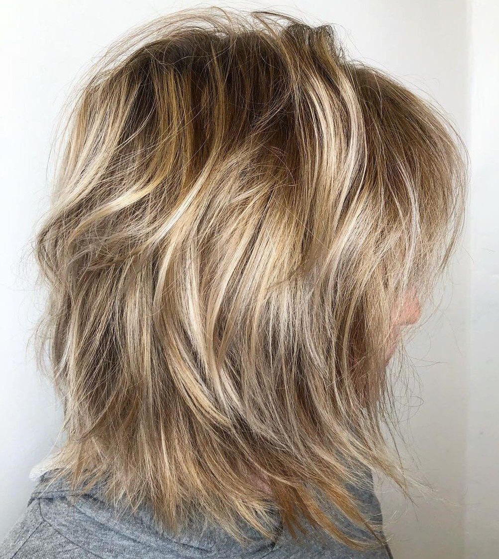 70 Brightest Medium Layered Haircuts To Light You Up In 2019 Regarding Favorite Golden Bronde Razored Shag Haircuts For Long Hair (View 6 of 20)