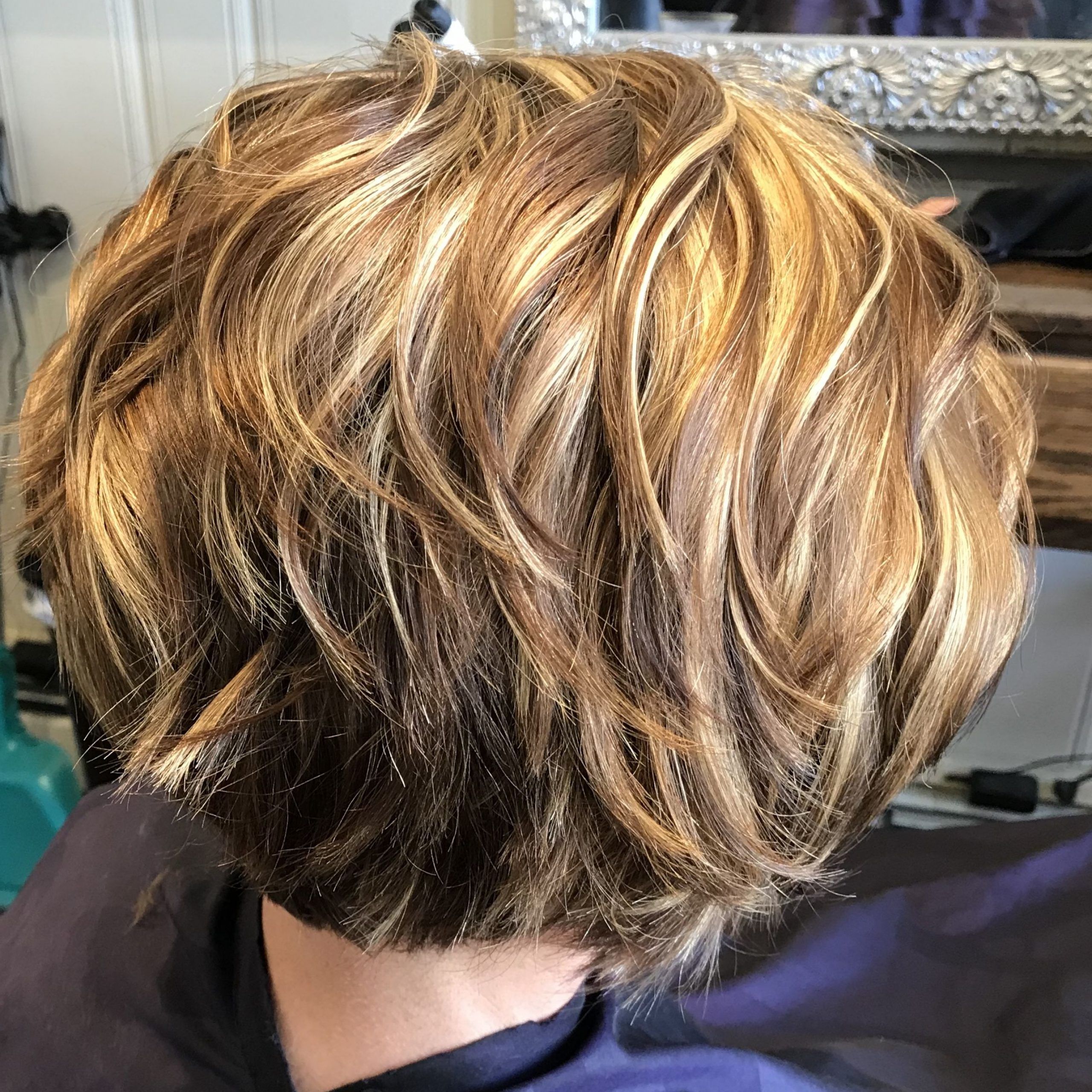 Blonde And Caramel Highlights On A Short, Choppy Bob Haircut For Choppy Bob Hairstyles With Blonde Ends (View 4 of 20)