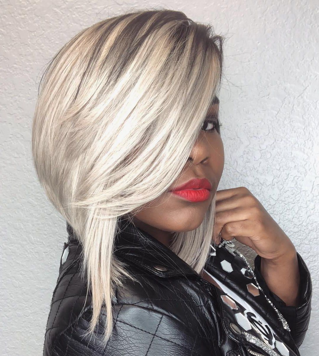 Famous Edgy Platinum Feathered Shag Haircuts Pertaining To 50 Impossible To Miss Bob Hairstyles For Black Women – Hair (View 11 of 20)