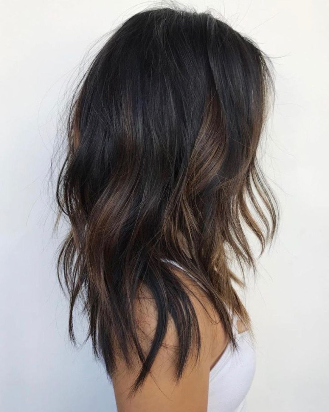 Fashionable Warm Toned Wavy Brunette Shag Hairstyles Regarding Pin On Hair Color (View 9 of 20)