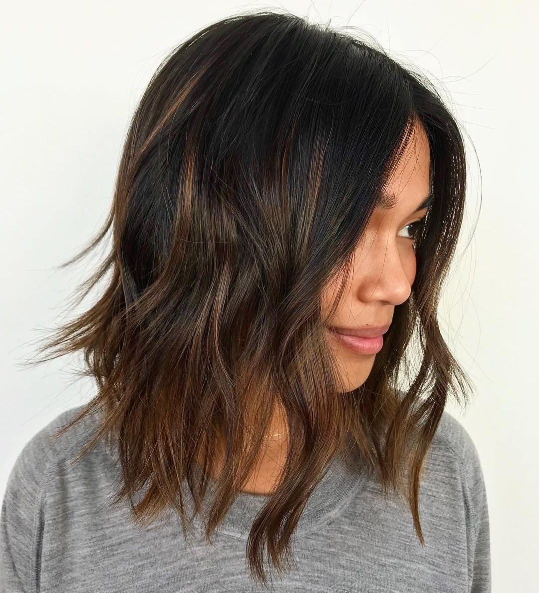 Find Your Best Bob Haircut For 2019 Intended For Most Popular Disconnected Brown Shag Long Hairstyles With Highlights (View 17 of 20)