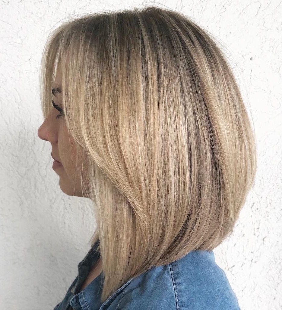 How To Pull Off Medium Length Haircuts And Hairstyles In 2019 Intended For Well Known Golden Bronde Sliced Bob Hairstyles (View 7 of 20)