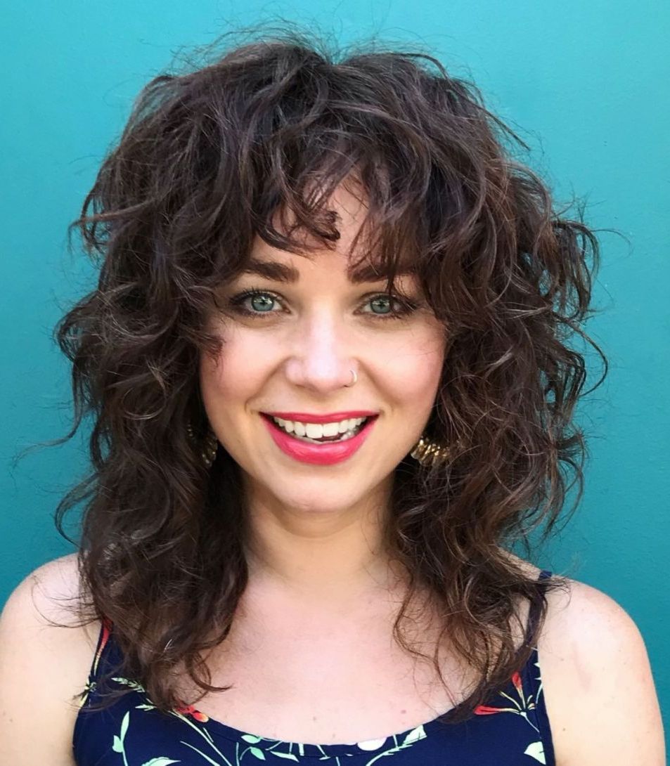 Most Up To Date Messy Curly Hairstyles For Medium Hair Inside 60 Best Variations Of A Medium Shag Haircut For Your (View 5 of 20)
