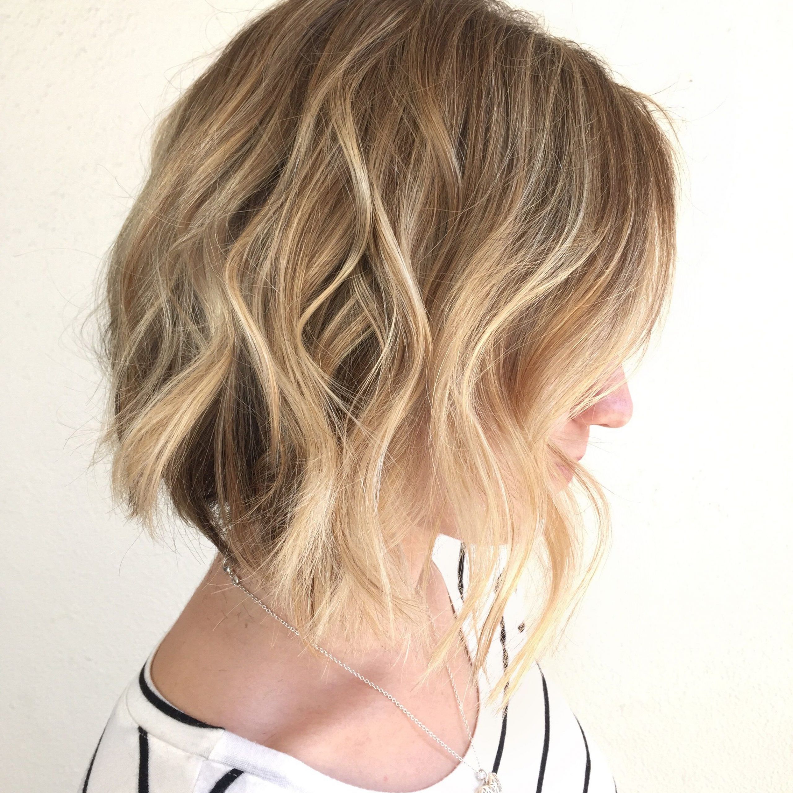Natural Sandy Blonde Balayage, Short Hair, Textured Bob Within Short Textured Hairstyles With Balayage (View 18 of 20)