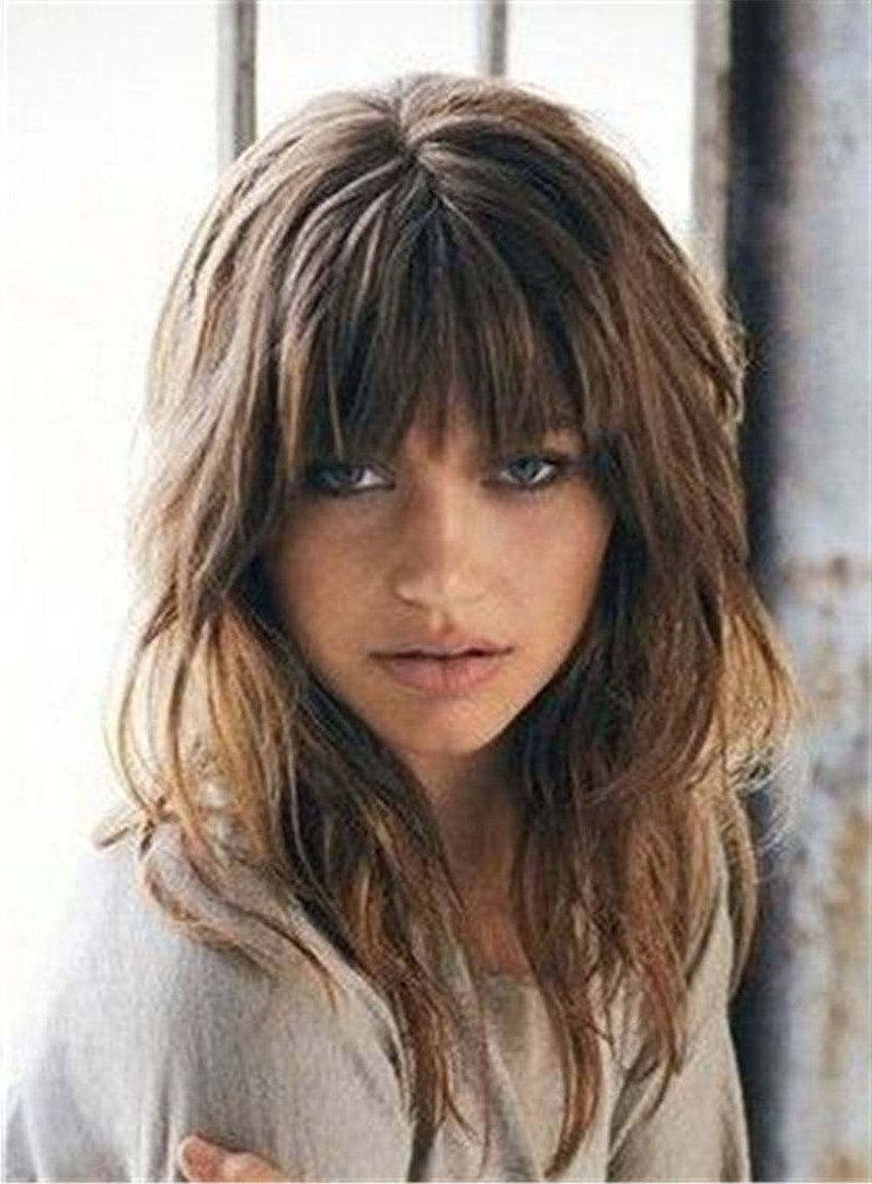 Pin On African American Wigs For Best And Newest Medium To Long Choppy Haircuts With Bangs (View 6 of 20)