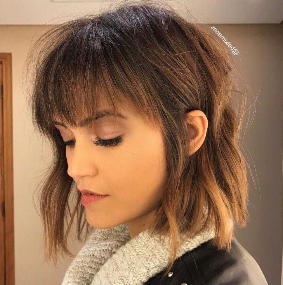 Pin On Bangs Hairstyle Intended For Well Known Shaggy Haircuts With Uneven Bangs (View 2 of 20)