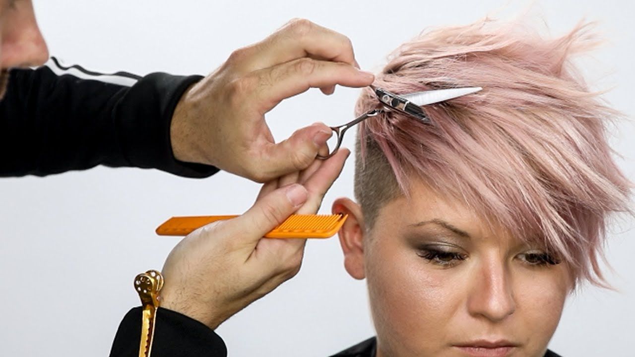 Pixie Haircut Tutorial Plus Bonus Pink Hair Color How To Regarding Two Tone Feathered Pixie Haircuts (View 17 of 20)