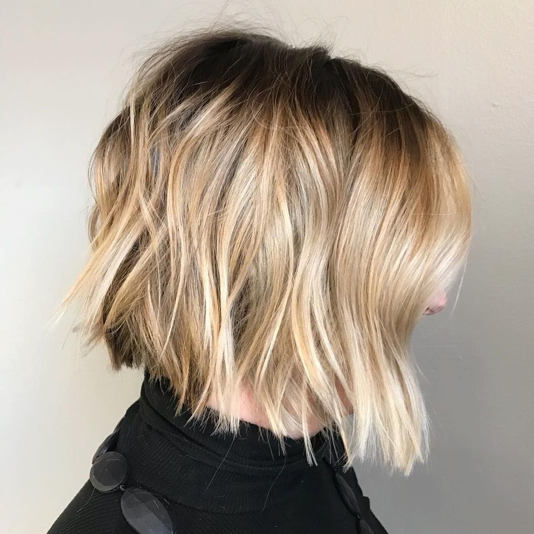 Warm Beachy Blonde Balayage Hair Color With A Short, Tousled Intended For Short Warm Blonde Shag Haircuts (View 4 of 20)