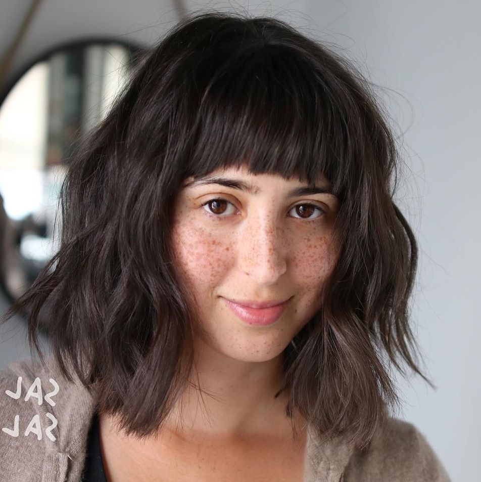 Well Known Medium Length Haircuts With Full Bangs Within 25 Fresh Medium Length Hairstyles For Thick Hair To Enjoy In (View 9 of 20)