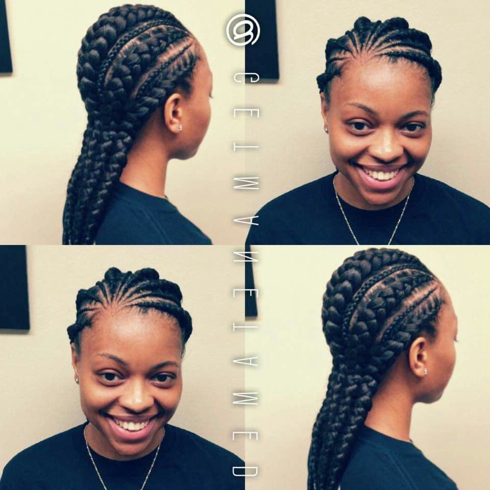 2019 Curved Goddess Braids Hairstyles Throughout Goddess Braids. Ghana Cornrows. Feed In Cornrows (View 2 of 20)