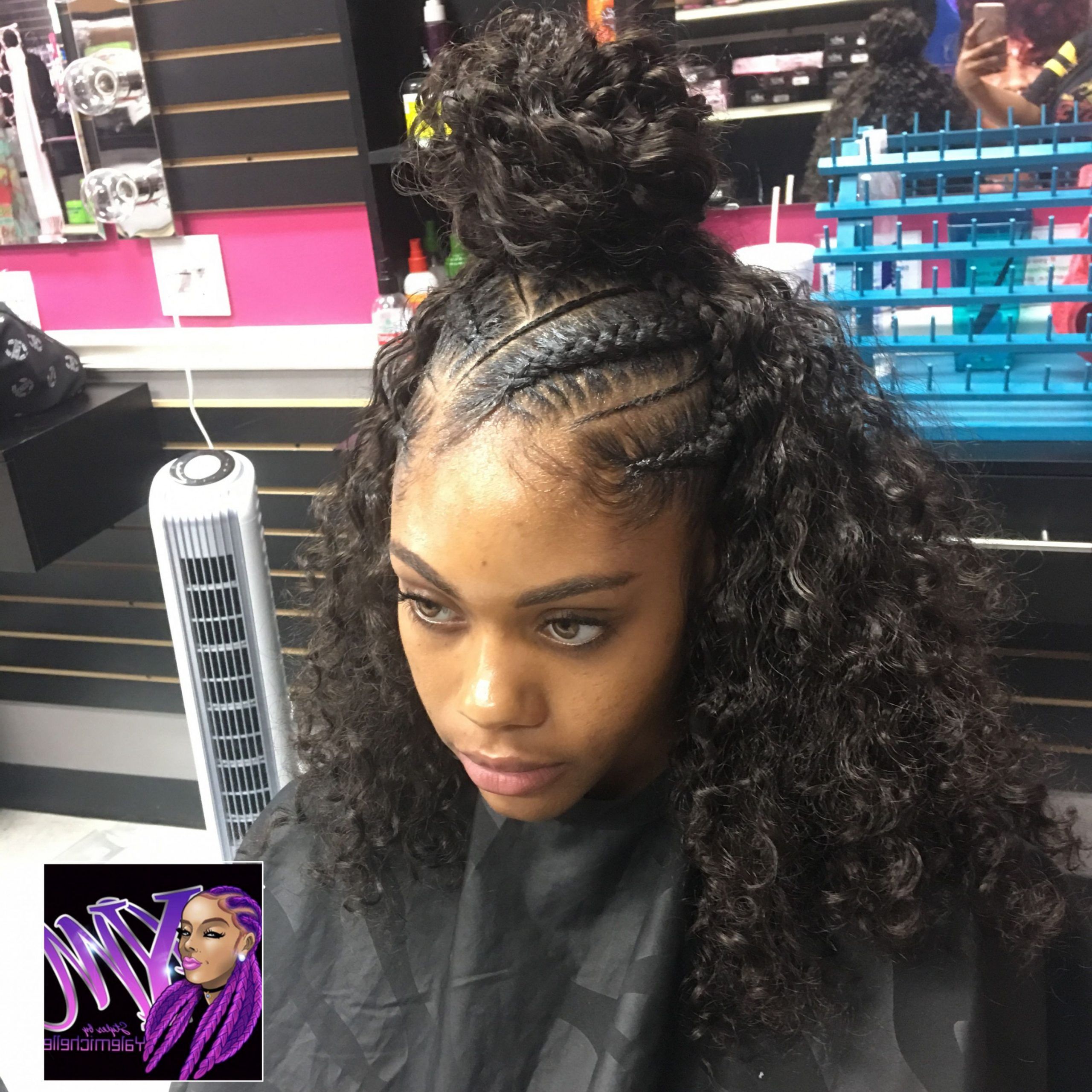 2020 Half Braided Hairstyles With Regard To Half Braided Down Black Hairstyles Images Hair Surion Org (View 9 of 20)
