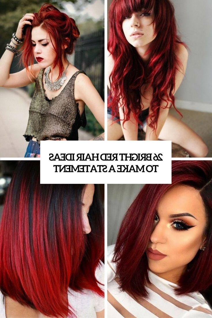 26 Bright Red Hair Ideas To Make A Statement – Styleoholic Intended For Fashionable Bright Red Bob Hairstyles (View 16 of 20)