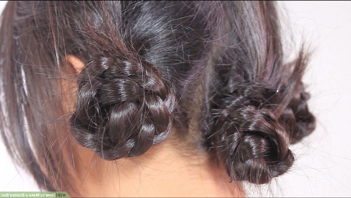 4 Ways To Make A Braided Bun – Wikihow Inside Newest Plaited Low Bun Braid Hairstyles (View 18 of 20)