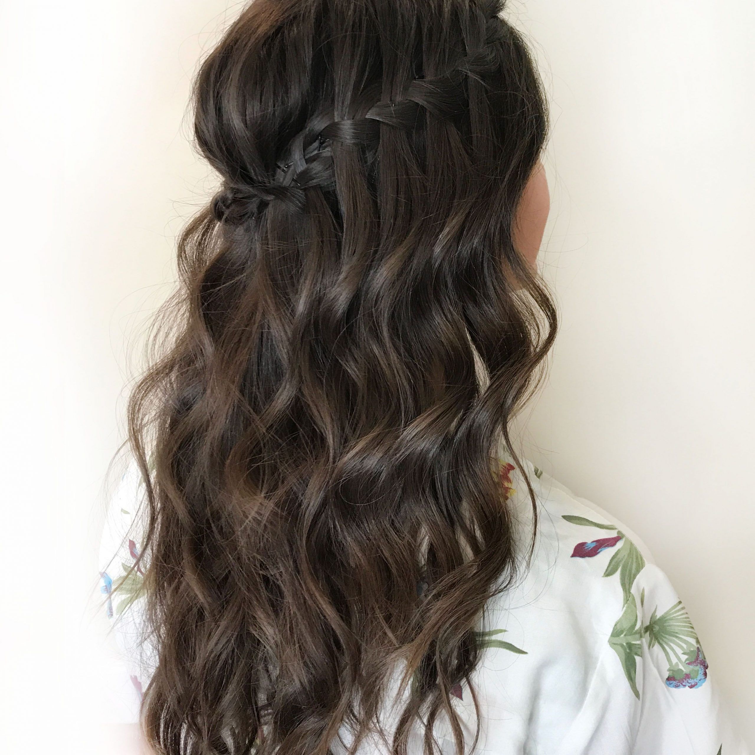 Bridal Hairstyle Waterfall Braid With Curlsemily (View 10 of 20)