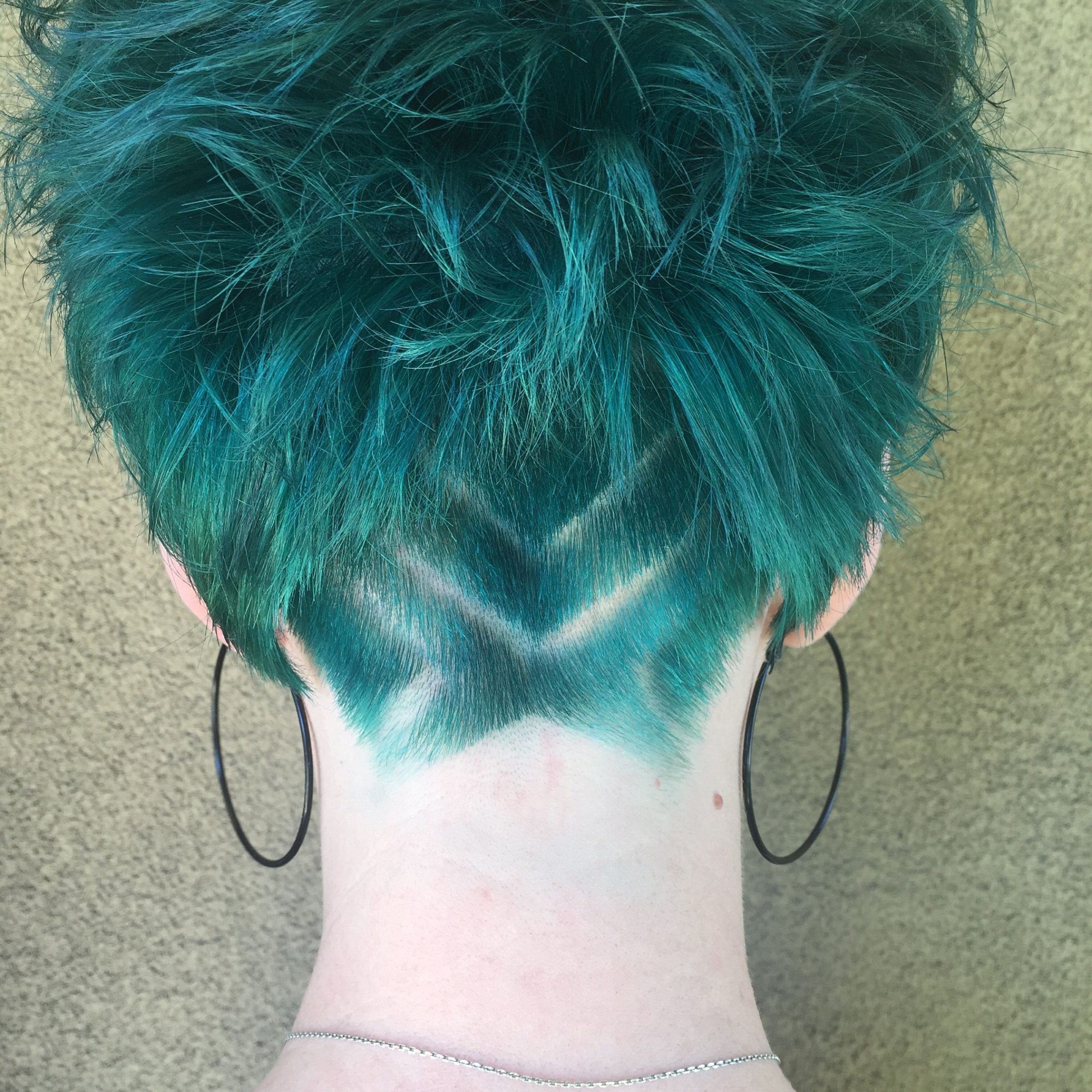 Famous Aqua Green Undercut Hairstyles Inside Undercut On Short Teal Hair! (View 2 of 20)