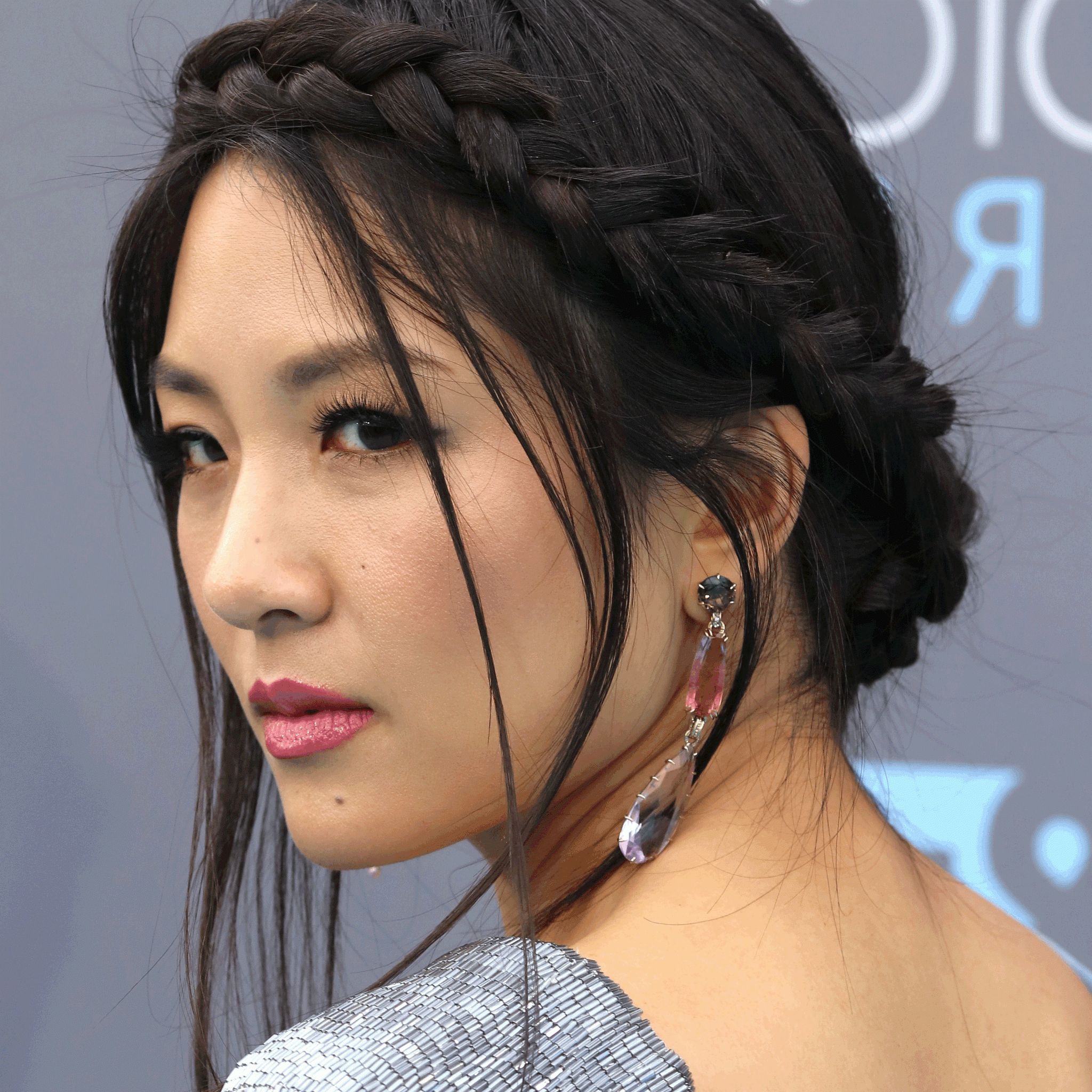 Fashionable Angular Crown Braid Hairstyles Throughout Constance Wu's Crown Braid Critics' Choice Awards  (View 13 of 20)