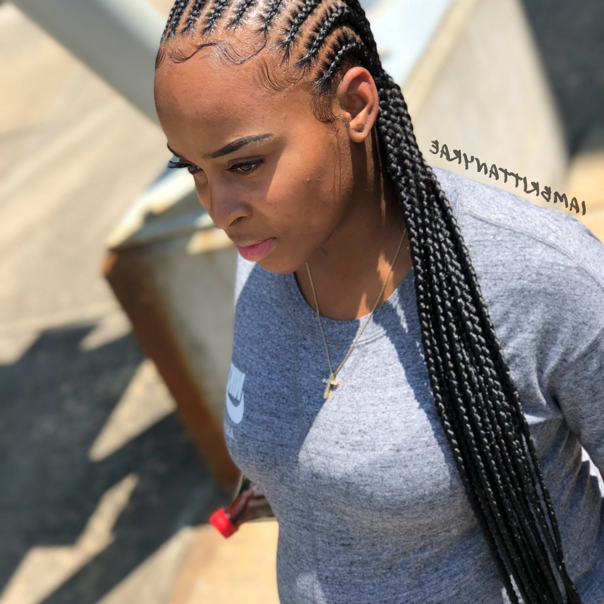 Most Recent Crisp Pulled Back Braid Hairstyles Pertaining To Straight Back Feedin Braids (View 1 of 20)