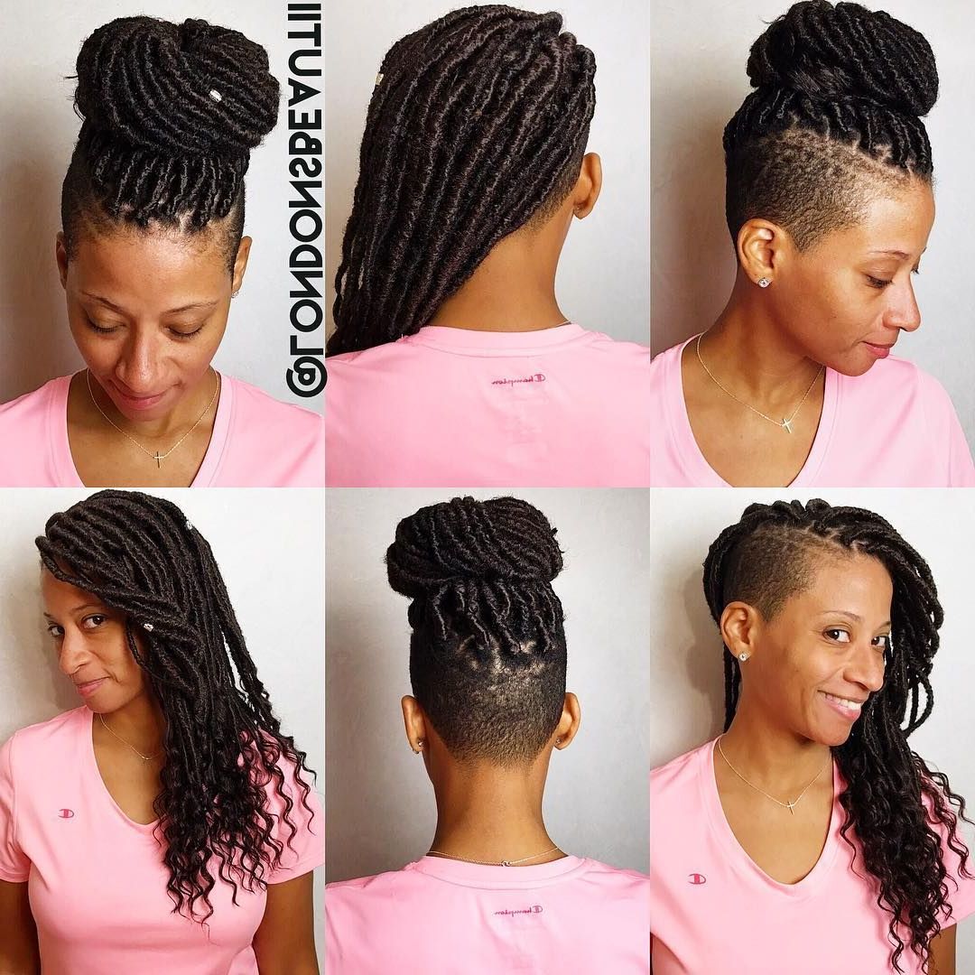 Newest Tapered Tail Braid Hairstyles For Goddess Faux Locs X Shaved Sides Donelondon's Beautii In (View 10 of 20)