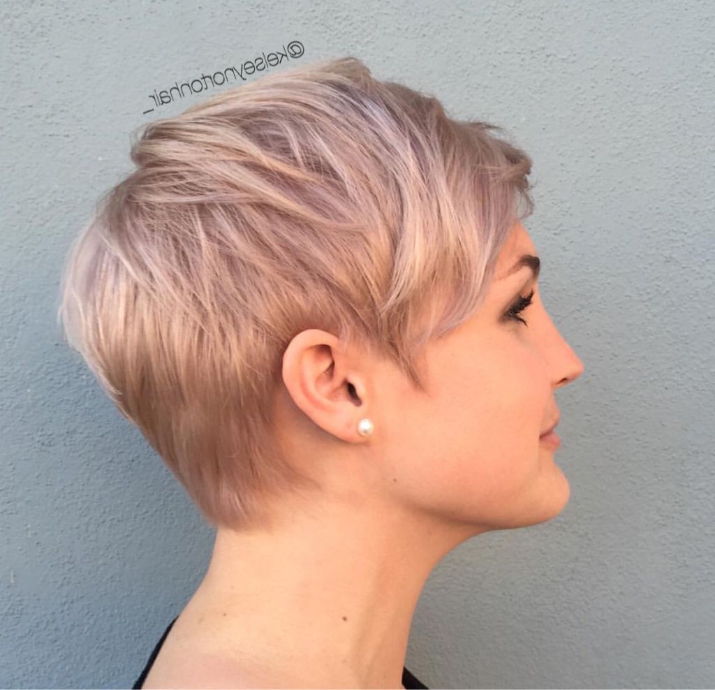 Pin On Hair Regarding Best And Newest Edgy Textured Pixie Haircuts With Rose Gold Color (View 3 of 20)